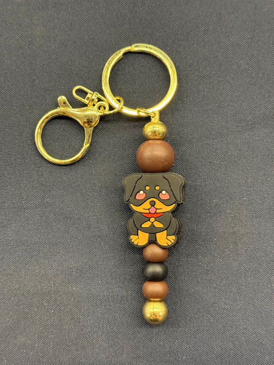 Porte-Clé Rottweiler Or